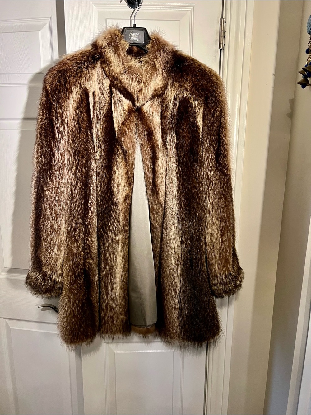 Women's Brown Faux Fur Coat - Elegant Plush Leather Jacket